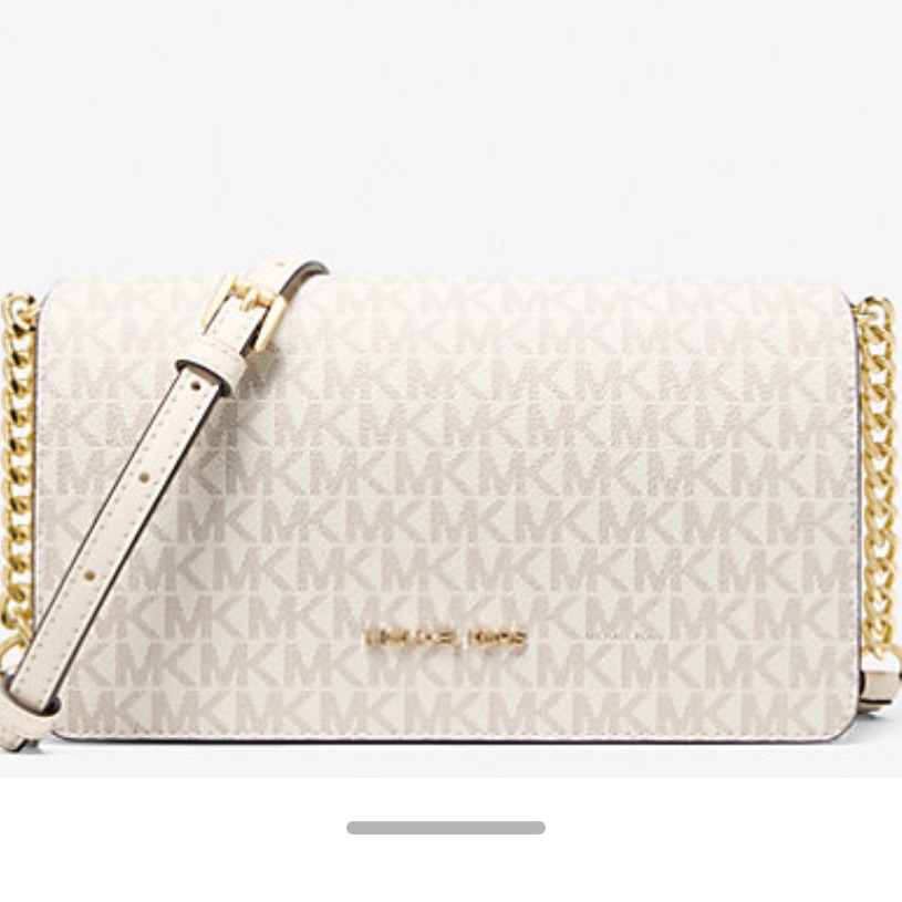 Michael Kors Cream Crossbody Bag With Gold Accents